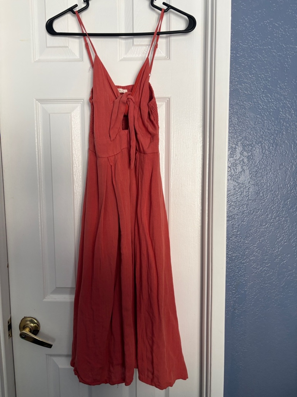 Rust Red Tie-Front Maxi Sundress